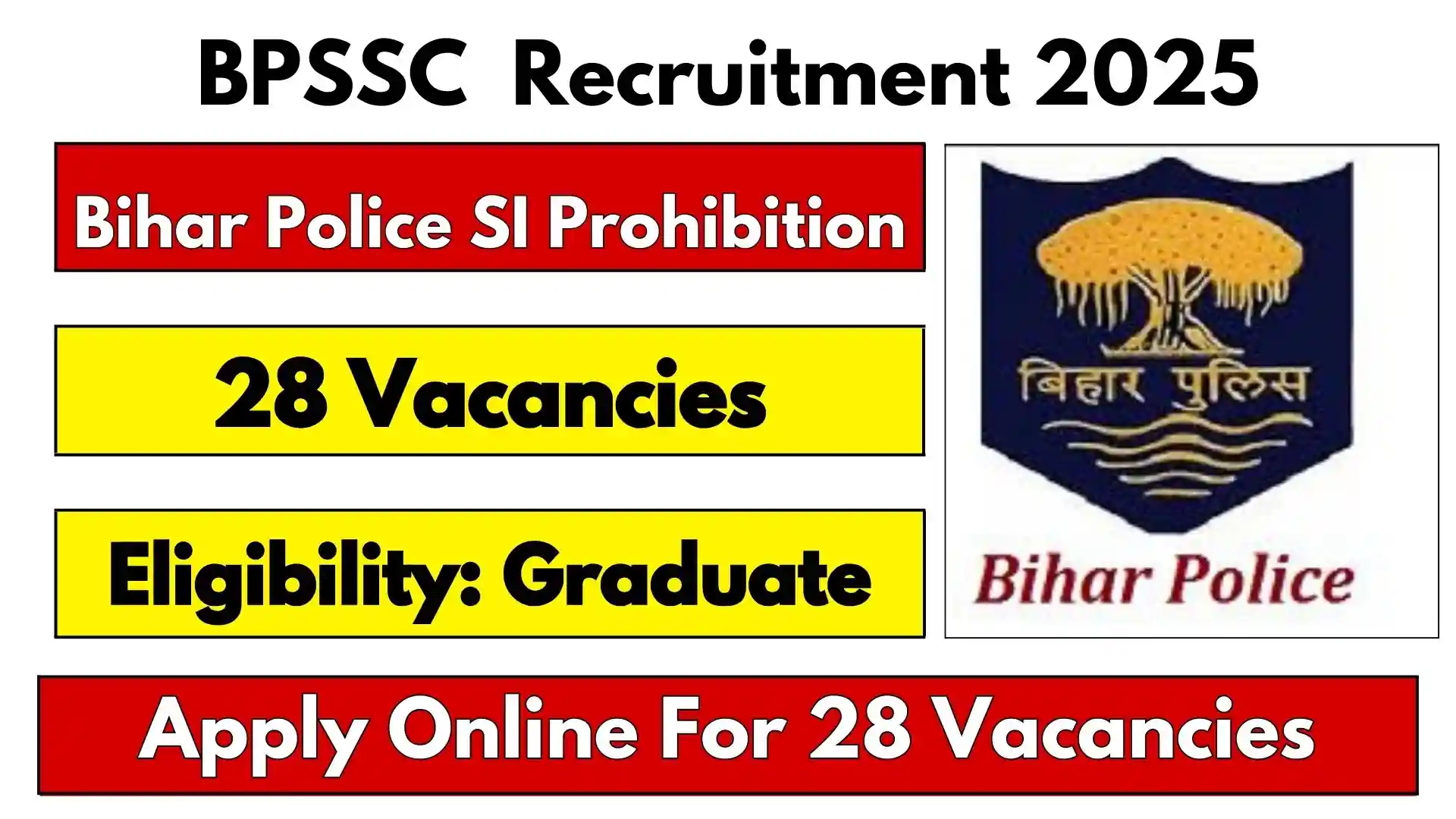 BPSSC Bihar Police SI Prohibition Recruitment 2025