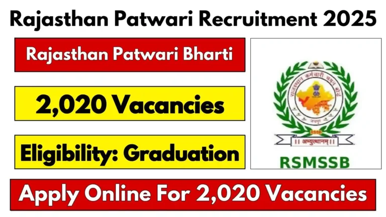 Rajasthan RSMSSB Patwari Recruitment 2025